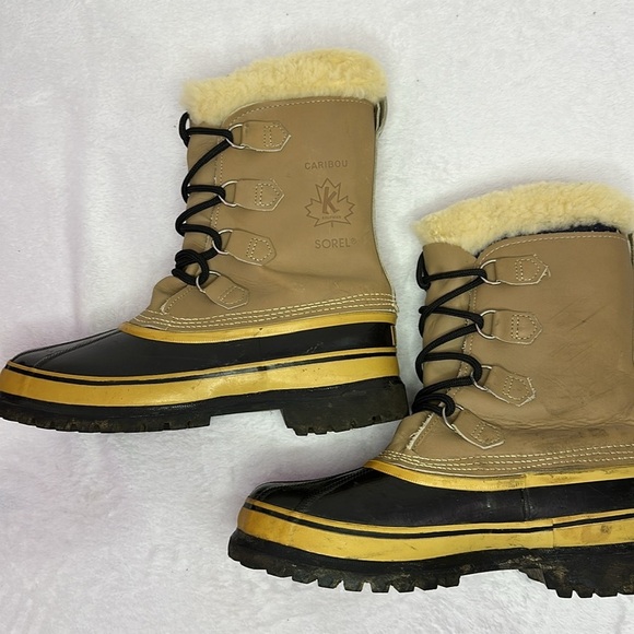 SOREL Men’s Caribou Fleece-trimmed Nubuck and Rubber Snow Boots 11 - Picture 11 of 15